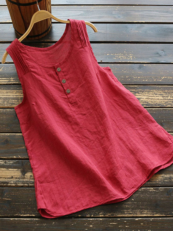 Button Front Tank Top