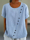 Round-Neck Button Tee