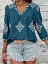 Printed V-Neck Blouse