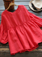 Solid Peplum Blouse