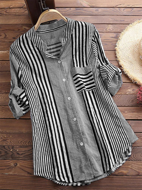 Stripe Button-Front Shirt