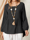 Solid Round-Neck Blouse