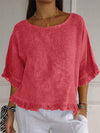 Frilled Round-Neck Tee