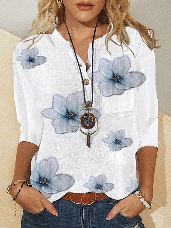 Printed Button-Front Shirt