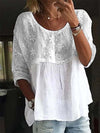 Solid Lace-Combo Blouse