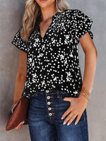 Printed V-Neck Blouse