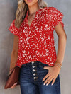 Printed V-Neck Blouse