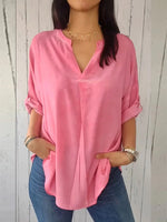 V-Neck Button-Back Shirt