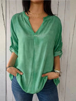 V-Neck Button-Back Shirt