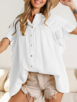 Ruched Button-Front Shirt