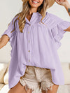 Ruched Button-Front Shirt