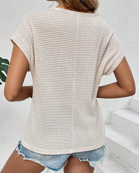 Hollow-Out Round-Neck Tee