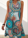 Printed V-Neck Tank Dress