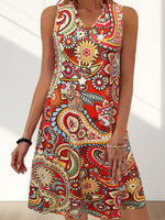 Printed V-Neck Tank Dress