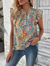 Printed Frilled Blouse