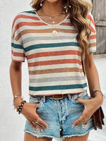 Stripe Round-Neck Tee