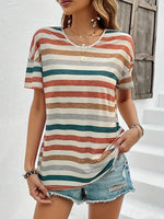 Stripe Round-Neck Tee