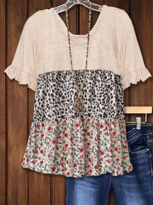 Floral & Leopard Combo Tee