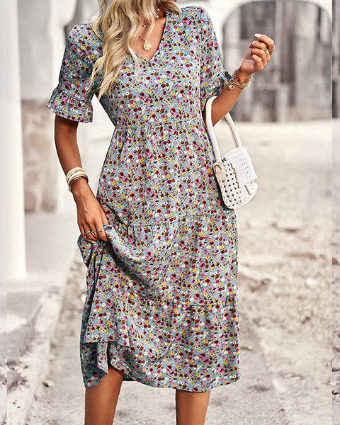 Floral V-Neck Dress