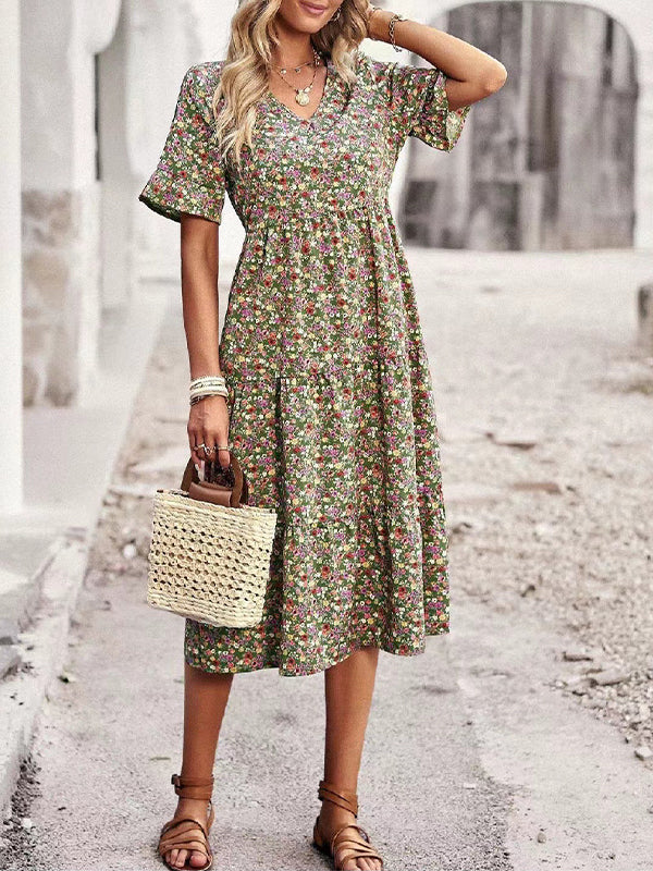 Floral V-Neck Dress