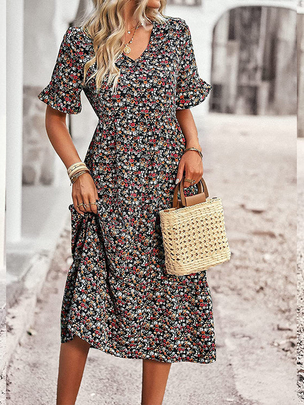 Floral V-Neck Dress