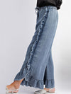 Ruffle Wide-Leg Jeans