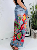 Printed Wide-Leg Pants