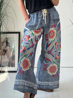 Printed Wide-Leg Pants