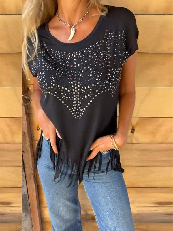 Studded Fringe Tee