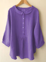 Solid Button-Front Blouse