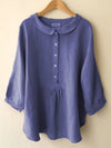 Solid Button-Front Blouse