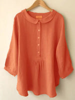 Solid Button-Front Blouse