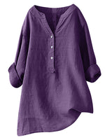 V-Neck Button-Front Shirt