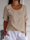 Button Round-Neck Tee