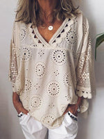 V-Neck Lace Blouse