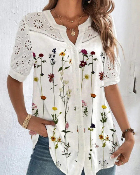 Lace Combo Printed Shirt