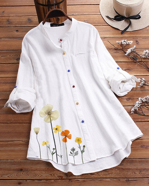 Printed Button-Front Shirt