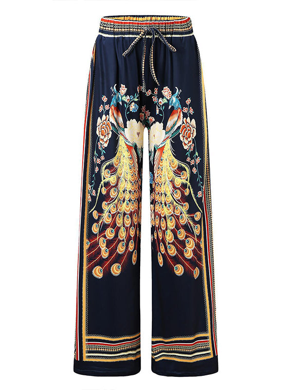 Printed Wide-Leg Pants