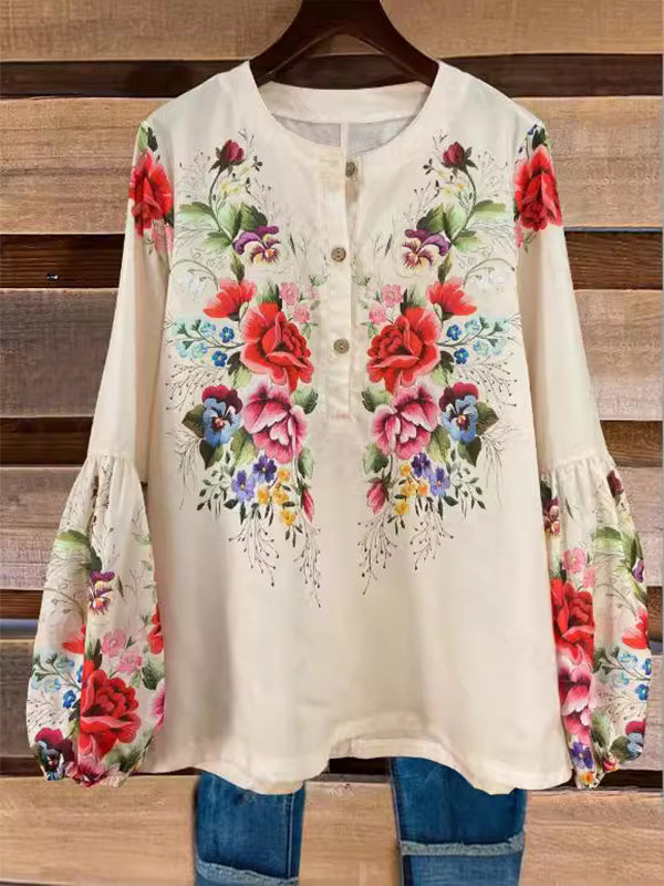 Floral Button-Front Shirt