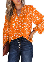 Printed V-Neck Blouse