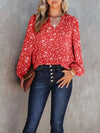 Printed V-Neck Blouse