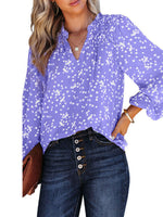 Printed V-Neck Blouse