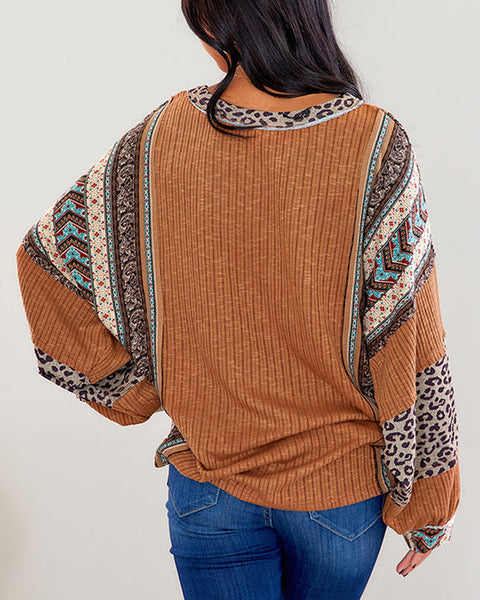 Leopard Combo Top