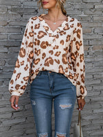 Leopard Button-Front Tee