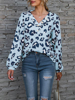 Leopard Button-Front Tee