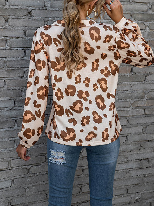 Leopard Button-Front Tee