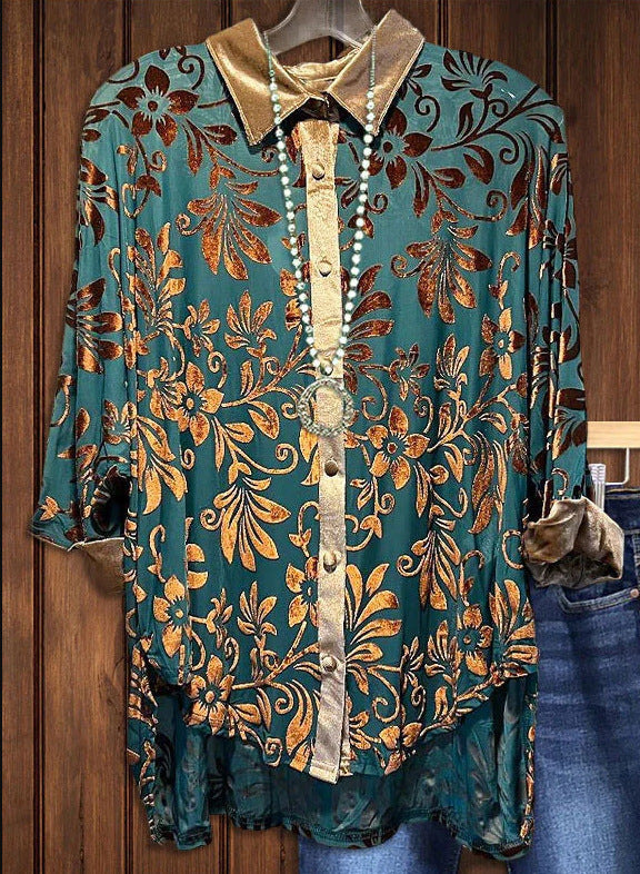 Printed Button-Front Shirt