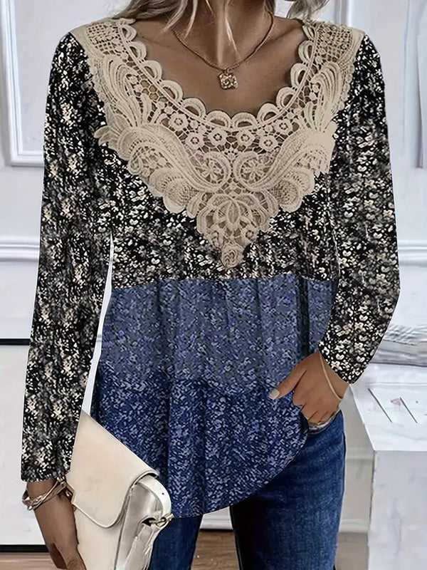 Lace Combo Printed Tee