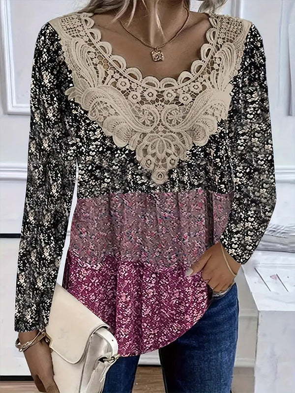 Lace Combo Printed Tee