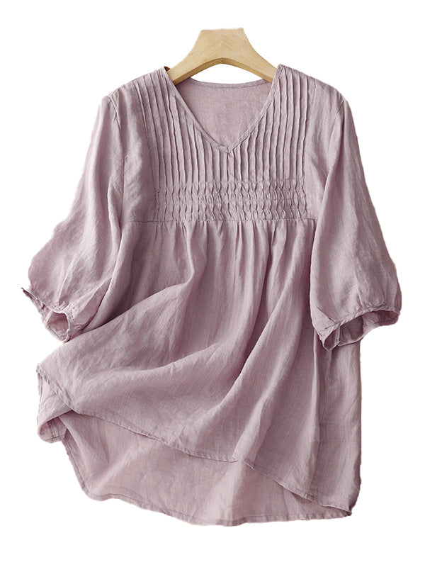Solid V-Neck Shirt